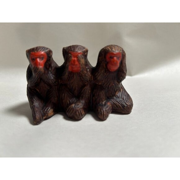 Vintage Hear No Evil‎ See No Evil Speak No Evil Monkeys Figurine Occupied Japan - Picture 1 of 5